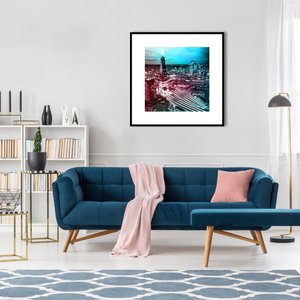 Quadro Moderno Decorativo Urbano Arranha-céu Shard London Bridge 70x70 cm