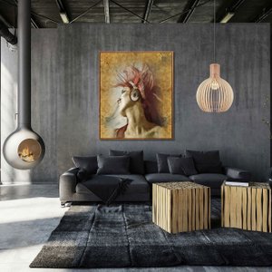 Quadro Mulher Dançando Tela Canvas com Moldura 100x120 cm