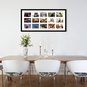 Quadro Painel de Fotos Capacidade para 15 Fotos 90x40cm