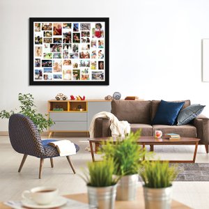 Quadro Painel de Fotos com Capacidade para 47 Fotos 130x110cm