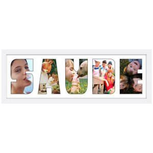 Quadro Painel de Fotos com Capacidade para 5 Fotos c/ Escrita SAUDE 60x20cm Quadro Painel de Fotos com Capacidade para 5 Fotos c/ Escrita SAUDE 60x20cm