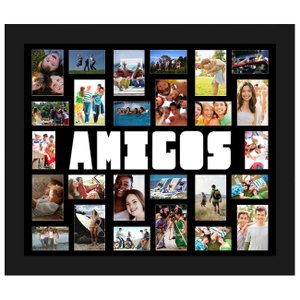 Quadro Painel de Fotos com Escrita Amigos para 26 Fotos 110x90cm Quadro Painel de Fotos com Escrita Amigos para 26 Fotos 110x90cm