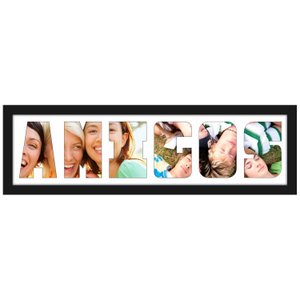 Quadro Painel de Fotos com Escrita AMIGOS para 6 Fotos 70x20cm Quadro Painel de Fotos com Escrita AMIGOS para 6 Fotos 70x20cm