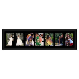 Quadro Painel de Fotos com Escrita FRIENDS para 7 Fotos 80x20cm Quadro Painel de Fotos com Escrita FRIENDS para 7 Fotos 80x20cm