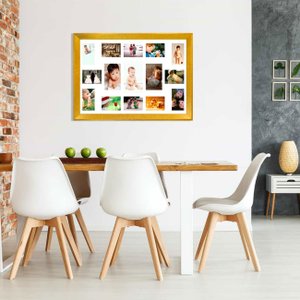Quadro Painel de Fotos Decorativo com Capacidade para 15 Fotos 80x50cm