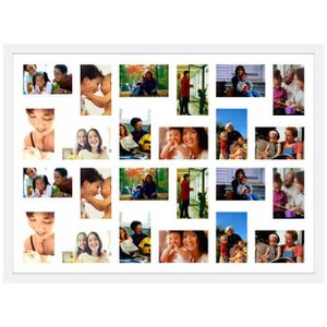 Quadro Painel de Fotos para 24 Fotografias de 10x15 cm - 90x60 cm Branco Quadro Painel de Fotos para 24 Fotografias de 10x15 cm - 90x60 cm Branco