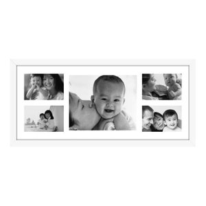 Quadro Painel de Fotos Porta Retrato para 5 Fotos Branco 65x30cm Quadro Painel de Fotos Porta Retrato para 5 Fotos Branco 65x30cm