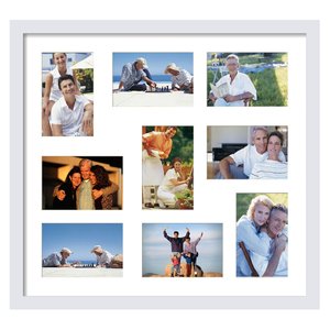 Quadro Painel de Fotos para 9 Fotografias 45x50cm Branco Quadro Painel de Fotos para 9 Fotografias 45x50cm Branco