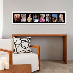 Quadro Painel de Fotos VOVOZONA com Capacidade para 8 Fotos 90x20cm