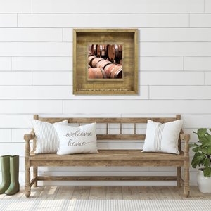 Quadro Porta Rolhas Adega de Vinhos Barril 60x60cm