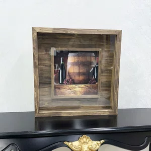 Quadro Porta Rolhas de Vinhos 60x60 cm Estilo Rústico