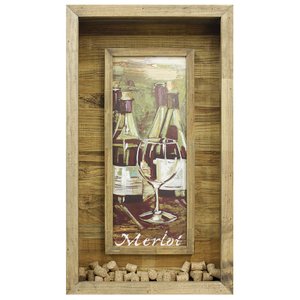 Quadro Porta Rolhas Vinhos Merlot 40x70cm Quadro Porta Rolhas Vinhos Merlot 40x70cm