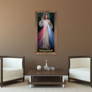 Quadro Religioso Jesus Cristo Eu Confio em Vós 60x130 cm