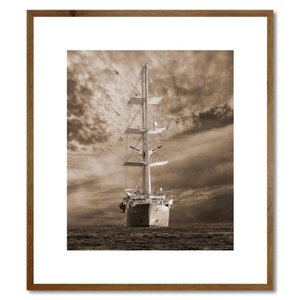 Quadro Rústico com Proposta Náutica Navio em Tom Sépia 70x80 cm Quadro Rústico com Proposta Náutica Navio em Tom Sépia 70x80 cm