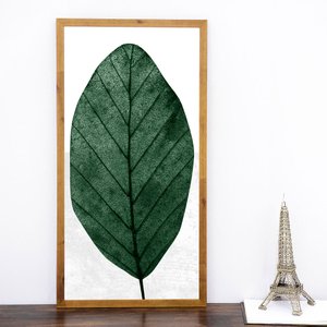 Quadro Rústico Decorativo Folha Verde 50x100cm