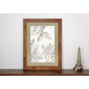 Quadro Rústico Decorativo Folhagem em Tom Sépia 60x80cm