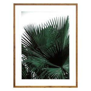 Quadro Rústico Tropical Folhas Verdes de Palmeira 90x120cm