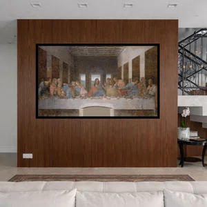 Quadro Santa Ceia Clássica em Arte Contemporânea para Sala com Moldura e Vidro