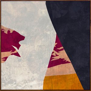 Quadro Tela Arte Moderna Abstrata Moldura na Cor Mel 110x110 cm