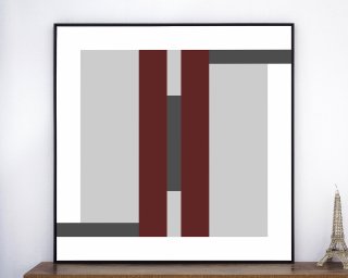 Quadro Tela Canvas com Moldura Arte Geométrica Abstrata 120x120cm