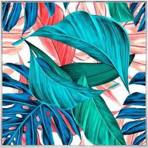 Quadro Tela Canvas com Moldura Branca Arte Floral Colorida - Escolha o Tamanho Quadro Tela Canvas com Moldura Branca Arte Floral Colorida - Escolha o Tamanho