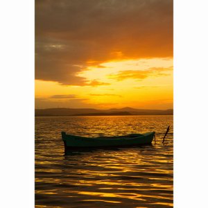 Quadro Tela Canvas Decorativa Sunset em Lago Canoa 60x90cm Quadro Tela Canvas Decorativa Sunset em Lago Canoa 60x90cm
