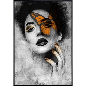 Quadro Tela Canvas Mulher Arte Ilustração Borboleta 90x120 cm Quadro Tela Canvas Mulher Arte Ilustração Borboleta 90x120 cm