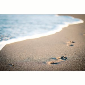Quadro Tela Canvas Paisagem Praia Pegadas na Areia 225x148cm