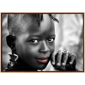Quadro Tela com Moldura Menina Africana 150x100cm Quadro Tela com Moldura Menina Africana 150x100cm