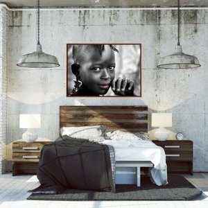 Quadro Tela com Moldura Menina Africana 150x100cm