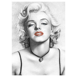 Quadro Tela Decorativa Impressa Marilyn Monroe Ilustração Desenho a Lápis 48x66cm Quadro Tela Decorativa Impressa Marilyn Monroe Ilustração Desenho a Lápis 48x66cm