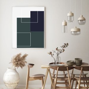 Quadro Verde Terracora Formas Geométricas 70x90 cm