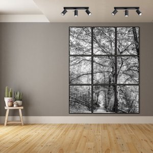 Quadros Paisagem Floresta Preto e Branco Kit com 9 Quadros 80X100cm Quadros Paisagem Floresta Preto e Branco Kit com 9 Quadros 80X100cm