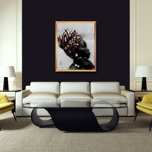 Quadro Mulher Africana Série Deusa do Ébano - Beleza Étnica e Sofisticação para Ambientes Inspiradores