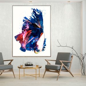 Tela Canvas Abstrata Moderna com Moldura Prata: Elegância Contemporânea 100x150 cm Tela Canvas Abstrata Moderna com Moldura Prata: Elegância Contemporânea 100x150 cm