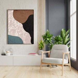 Tela Canvas com Moldura Dourada Imagem Arte Formas Orgânicas Tela Canvas com Moldura Dourada Imagem Arte Formas Orgânicas