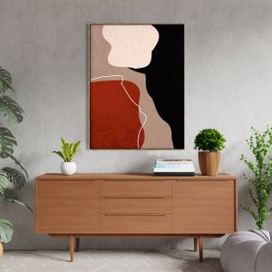 Tela Canvas com Moldura Dourada Arte Moderna Formas Orgânicas Tela Canvas com Moldura Dourada Arte Moderna Formas Orgânicas