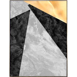 Tela Canvas com Moldura Prata Arte Textura Geométrica - Escolha o Tamanho