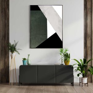 Tela Canvas Decorativa Geométrica com Moldura Prata: Elegância para sua Casa ou Escritório Tela Canvas Decorativa Geométrica com Moldura Prata: Elegância para sua Casa ou Escritório