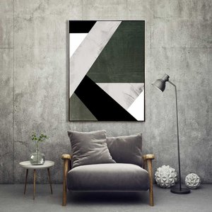 Tela Canvas Geométrica com Moldura Prata: Decore com Estilo e Qualidade Tela Canvas Geométrica com Moldura Prata: Decore com Estilo e Qualidade