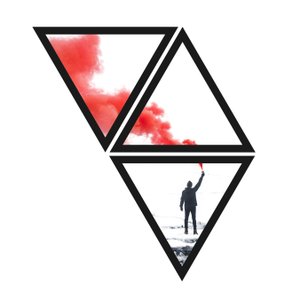 Trio de Quadros Triângulos Granada de Fumaça 67x75cm Trio de Quadros Triângulos Granada de Fumaça 67x75cm