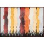 Tela Decorativa Abstrata Faixas Coloridas Moldura na Cor Mel 150x100cm