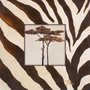 Gravura para Quadros Africana Árvores Marrons Acabamento com Listras 30x30cm