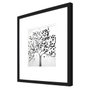 Quadro Decorativo com Moldura Preta Árvore em Preto e Branco 50x50cm