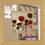 Quadro com Espelho Decorativo Flores Vermelhas 65x65cm - DP1607