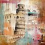 Quadro Tela Decorativa Torre de Pisa Itália 60x60cm