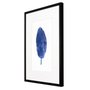Quadro Decorativo Moderno Minimalista com Moldura Preta Folha Azul 50x70cm