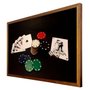 Quadro Decorativo com Moldura Rústica Baralho Jogo de Poker 90x60cm