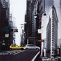 Quadro Tela Impressa NYC Flatiron Building e Taxi Amarelo 60x60cm