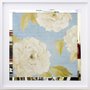 Quadro Decorativo com Espelho Floral Flores Brancas II - 80x80cm